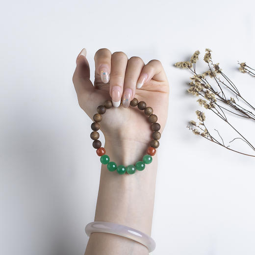 xy0556沉香+南红非洲翠手串 商品图7