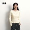 森柔|森马针织衫女冬季花边刺绣紧身2025新款少女感显瘦套头毛衫 商品缩略图0
