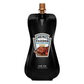 亨氏(Heinz) 黑胡椒酱 黑胡椒调味酱 烤肉牛排酱 200g袋装卡夫亨氏 /粮油调味 /调味品 /西式酱料