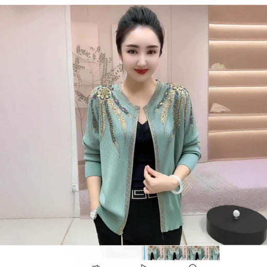 FCY JY8802刺绣针织衫上衣大码妈妈宽松毛衣 商品图1