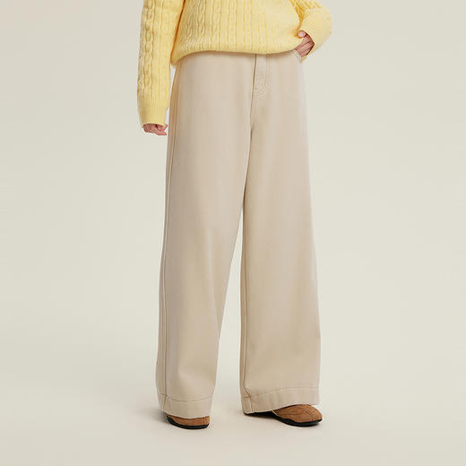 笛莎Deesha青少年女童裤子2025冬季女童显瘦加绒裤老爹裤 商品图1