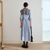 OLrain欧芮儿2025新款女秋季通勤蓝色条纹收腰衬衫连衣裙显示长裙 商品缩略图3