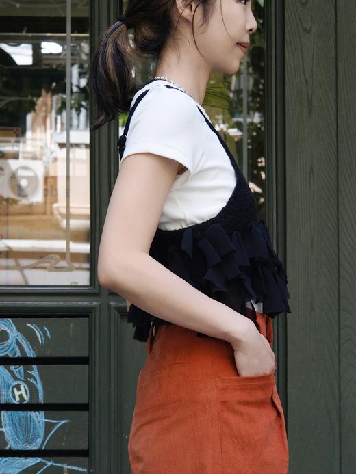 TYNVIE 荷叶装饰短款针织吊带 商品图2