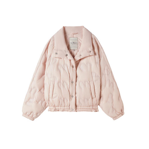 谜底羽绒服女2025秋季新品H型灰粉色调M字压印轻盈时髦253MY1046 商品图4