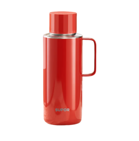苏泊尔（SUPOR）保温壶红色家用暖水壶316L不锈钢大容量热水瓶 法式红1L   10BE10