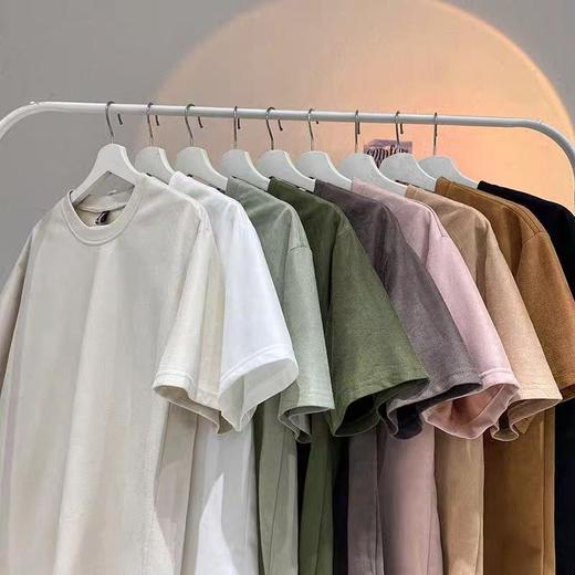 清仓❗️买一送一！【麂皮绒短袖T恤】高级质感 男女同款 四季款 商品图1