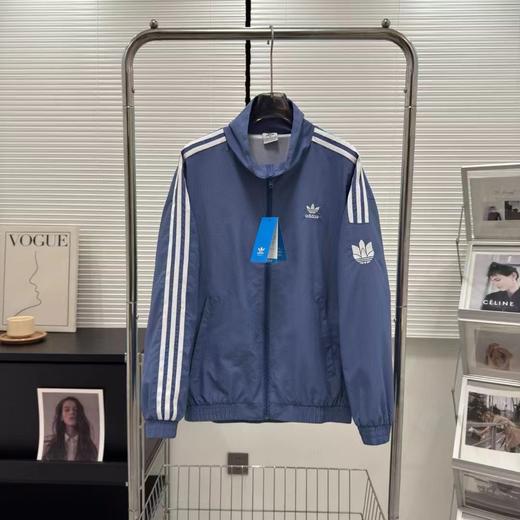 D082127条纹Logo宽松网格内衬立领运动夹克外套 商品图11