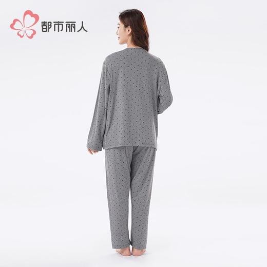 都市丽人睡衣女装人棉拉架睡衣女士家居服长袖长裤孕妇套装LHHCA5 商品图3