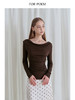 ForPoem 现货 25/FW原创设计羊毛荡领收腰褶皱打底针织上衣 商品缩略图1