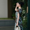 西子/雪纺纱水墨晕染印染凉感收腰显瘦气质连衣裙/CQBH1709 商品缩略图1