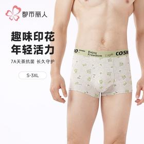 都市丽人内裤男士内裤40S棉拉架内裤明筋平角内裤男内裤FKHC43