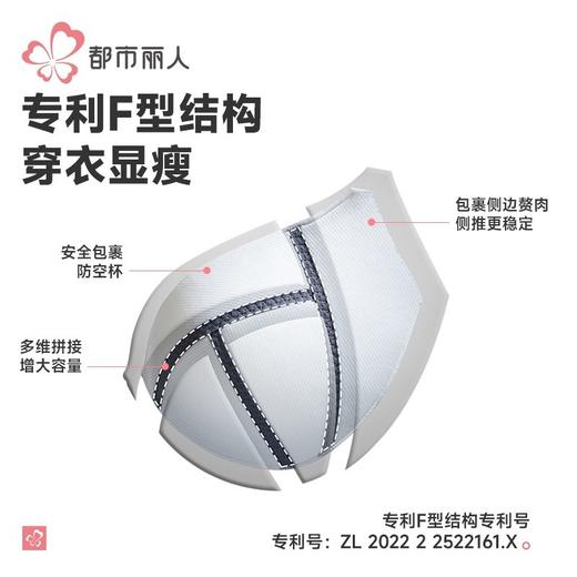 都市丽人内衣女士内衣蕾丝内衣文胸软钢圈无排扣YBH3S5 商品图7