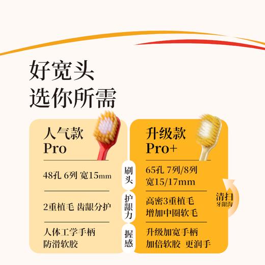 【分仓直发包邮】惠百施65孔经典宽头牙刷成人软毛61号（1支装颜色随机） 商品图3