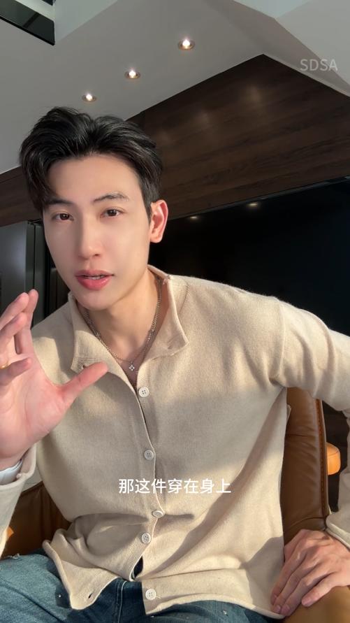 51166SDSA男士毛衣2025新款轻奢痞帅男装纯色慵懒半高领纽扣开衫针织衫 商品图0