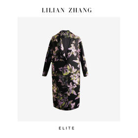 定制—“紫气东来” 提花束腰茧型风衣外套  1907003