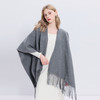 三彩2025新款极简miu系灰色时髦外搭披肩保暖流苏松弛出片百搭 商品缩略图2