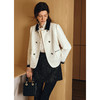 OLrain欧芮儿2025新款女秋季米白色撞色法式小香风粗纺外套上衣 商品缩略图0