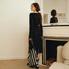 OLrain欧芮儿2025新款女秋季气质一字领不规则黑色卫衣半裙两件套 商品缩略图2