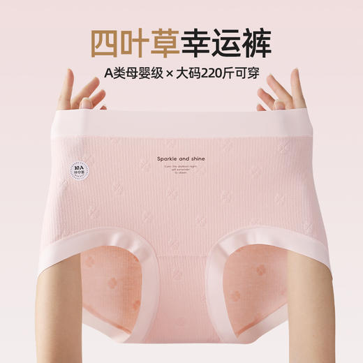 高腰大码内裤女200斤纯棉10A抗菌加长裆收腹提臀a类全棉506# 商品图2