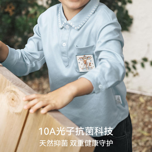【宝宝服饰】嫚熙童装儿童长袖衬衫秋季POLO衫男童上衣 商品图4