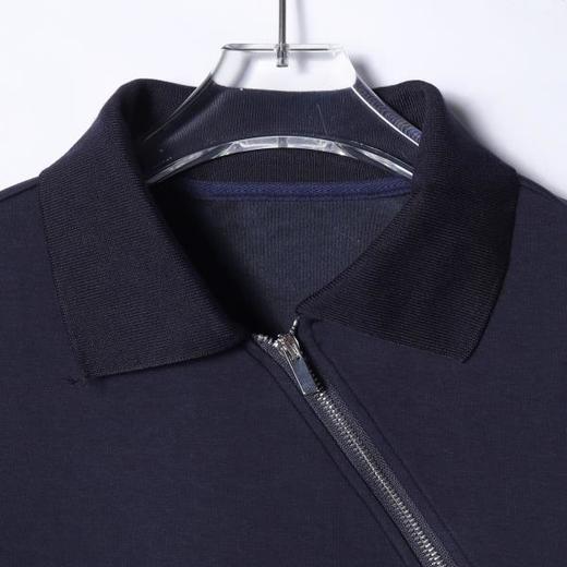 8502SDSA男士秋冬新款轻奢痞帅男装纯色斜拉链翻领套头卫衣百搭潮牌 商品图1