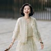 西子/桑蚕丝【白牡丹】欧根纱立体花朵刺绣新中式开衫外套/WTLZ229 商品缩略图5