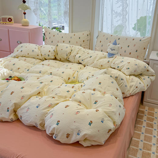 【99元起】【品牌直发】加倍生活 A类水洗棉云感棉四件套 热款韩版小布袋古法水洗五件套 商品图2