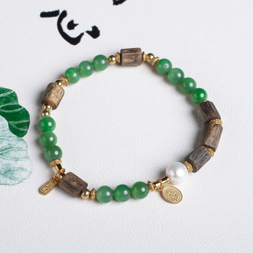 xy0560沉香+碧玉珍珠手串 商品图1