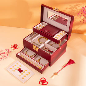 新款结婚首饰盒带锁高档饰品收纳盒22017