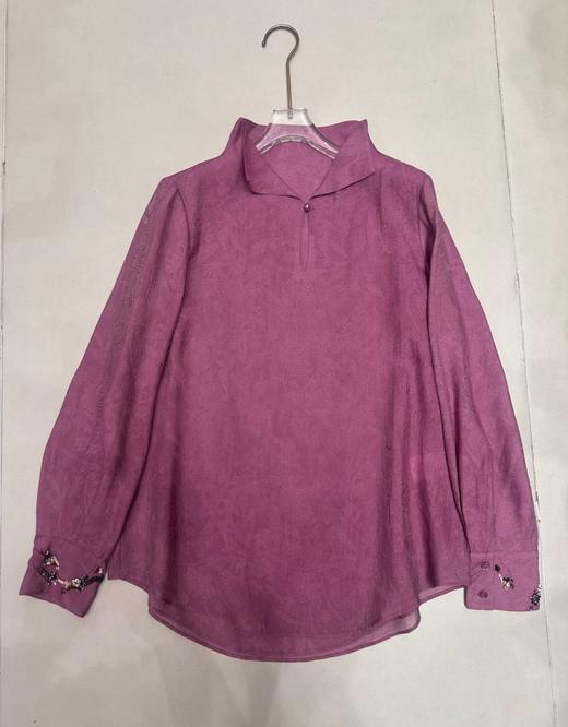 【门店同款】ENJOY秋季云敛-东方画笔珠缀云翎提花衬衫 164895154 商品图0