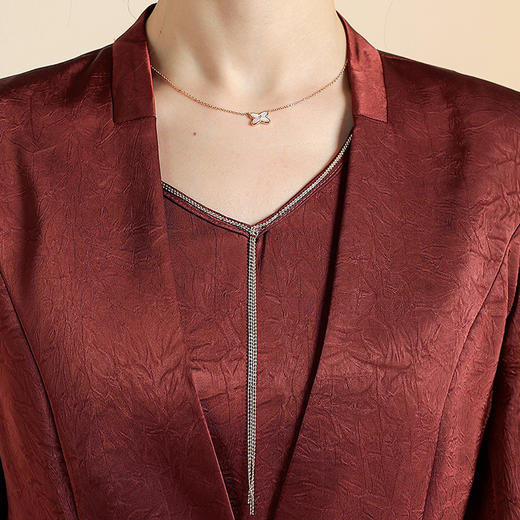 QYM CS25A75-Y时尚气质两件套连衣裙外套+中长款连衣裙套装 商品图3