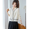 气质百搭上衣高级感，时尚撞色减龄翻领开衫外搭CC-ML-293 商品缩略图3