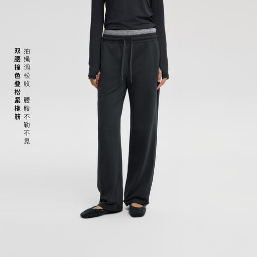 oneup双腰头弹力运动长裤 商品图0