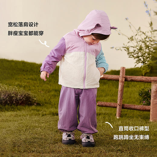 迷你巴拉男女童连帽外套长袖套装拼色户外风两件套2025秋新品 商品图3