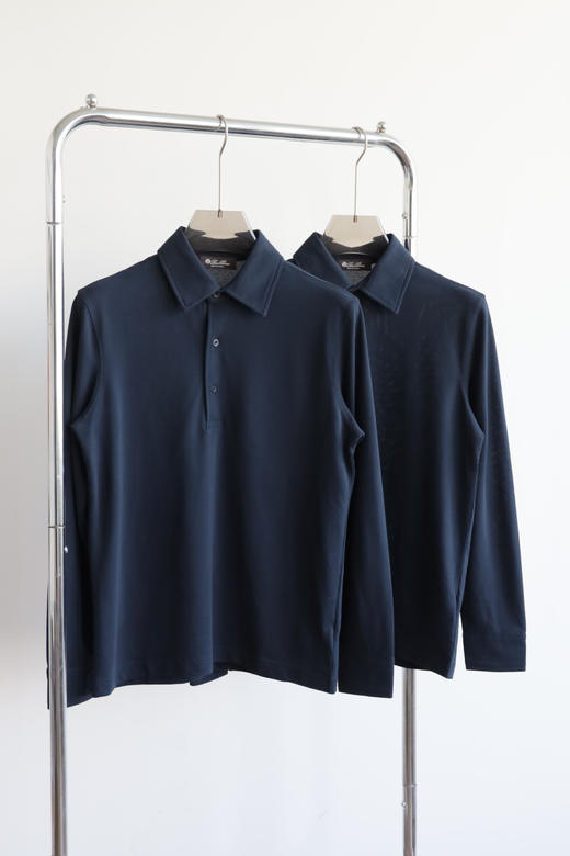 L/P 诺亚 深蓝色 长袖翻领POLO衫 CX210 商品图3