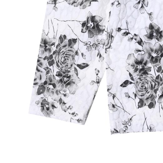 T4579SDSA男士秋冬新款轻奢痞帅男装泡泡植绒圆领长袖T恤花卉印花时尚 商品图4