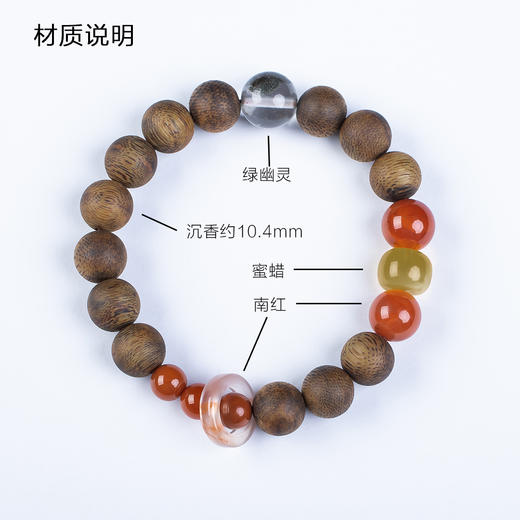 xy0561沉香+蜜蜡南红转运手串 商品图6