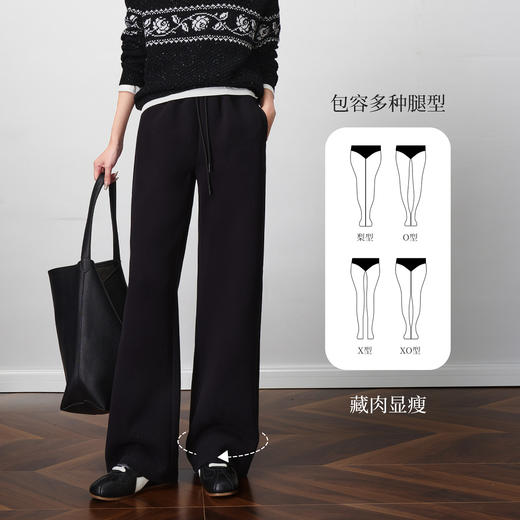 OLrain欧芮儿2025新款秋季显瘦宽松休闲裤松弛感长裤抽绳调节裤子 商品图1