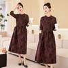 新中式复古盘扣碎花连衣裙，抽绳收腰气质棉麻长裙子HR-NYMYZ3307 商品缩略图1