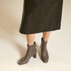 千百度粗高跟弹力袜靴女瘦瘦靴羊皮时装靴通勤短靴子A25581857 商品缩略图4