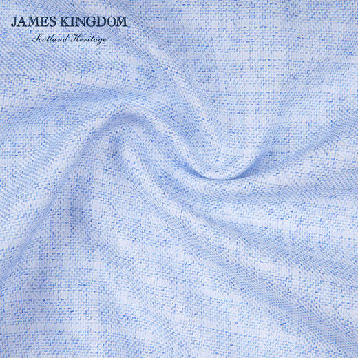 【商务云染100%棉】占姆士男士春秋季100%纯棉云染工艺合体版抗皱长袖衬衫 商品图2