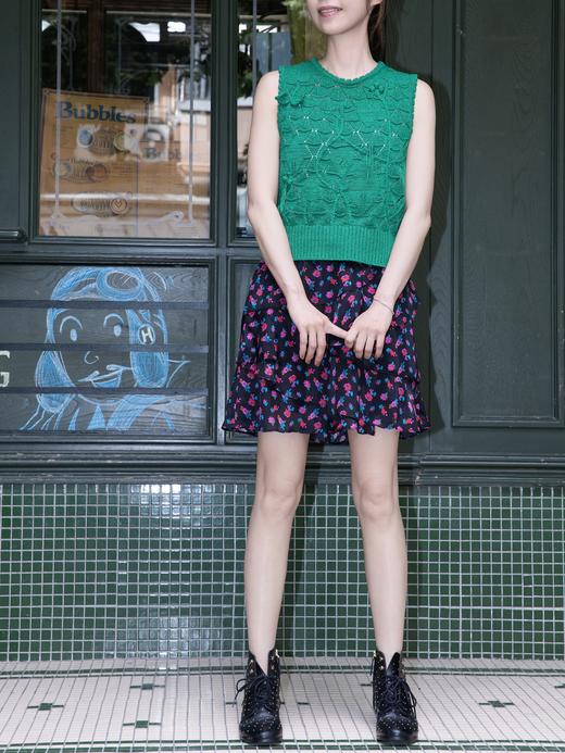 TYNVIE 层叠荷叶边短裙 - 黑色印花 商品图9