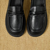 西遇平底乐福鞋女新款秋季法式简约一脚蹬低跟单鞋黑色小皮鞋V1857104 商品缩略图5