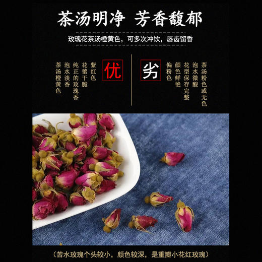 苦水牌烘干玫瑰花蕾60g甘肃苦水核心产区玫瑰养生泡水花草茶 商品图3