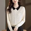 娃娃领上衣气质轻奢高级感小衫，镂空打底衫宽松毛衣CC-XFY-3016 商品缩略图2