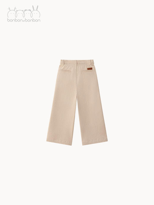 米白灯芯绒阔腿长裤 商品图1