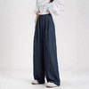 春秋新品深蓝色通勤西装裤阔腿裤 高腰宽松显瘦休闲山本裤 商品缩略图0