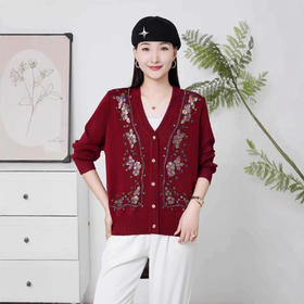 FCY JY8810妈妈装春秋针织开衫毛衣