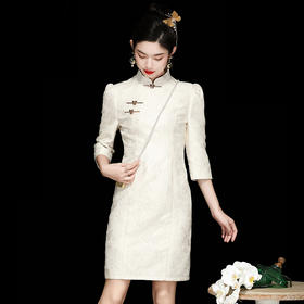 「自」全新升级【铂金会员339/天猫459/差价120】(40404)洛诗琳新中式提花连衣裙2025秋季气质国风改良显瘦旗袍裙女