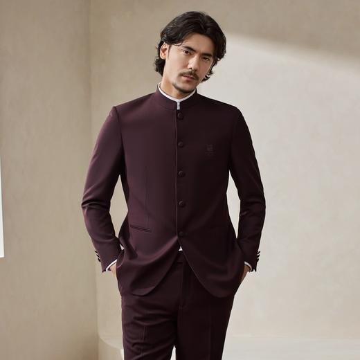 【婚礼季/中华立领】柒牌男装2025秋冬立领绅士商务混纺犀牛褶西服套装129C70340 商品图1